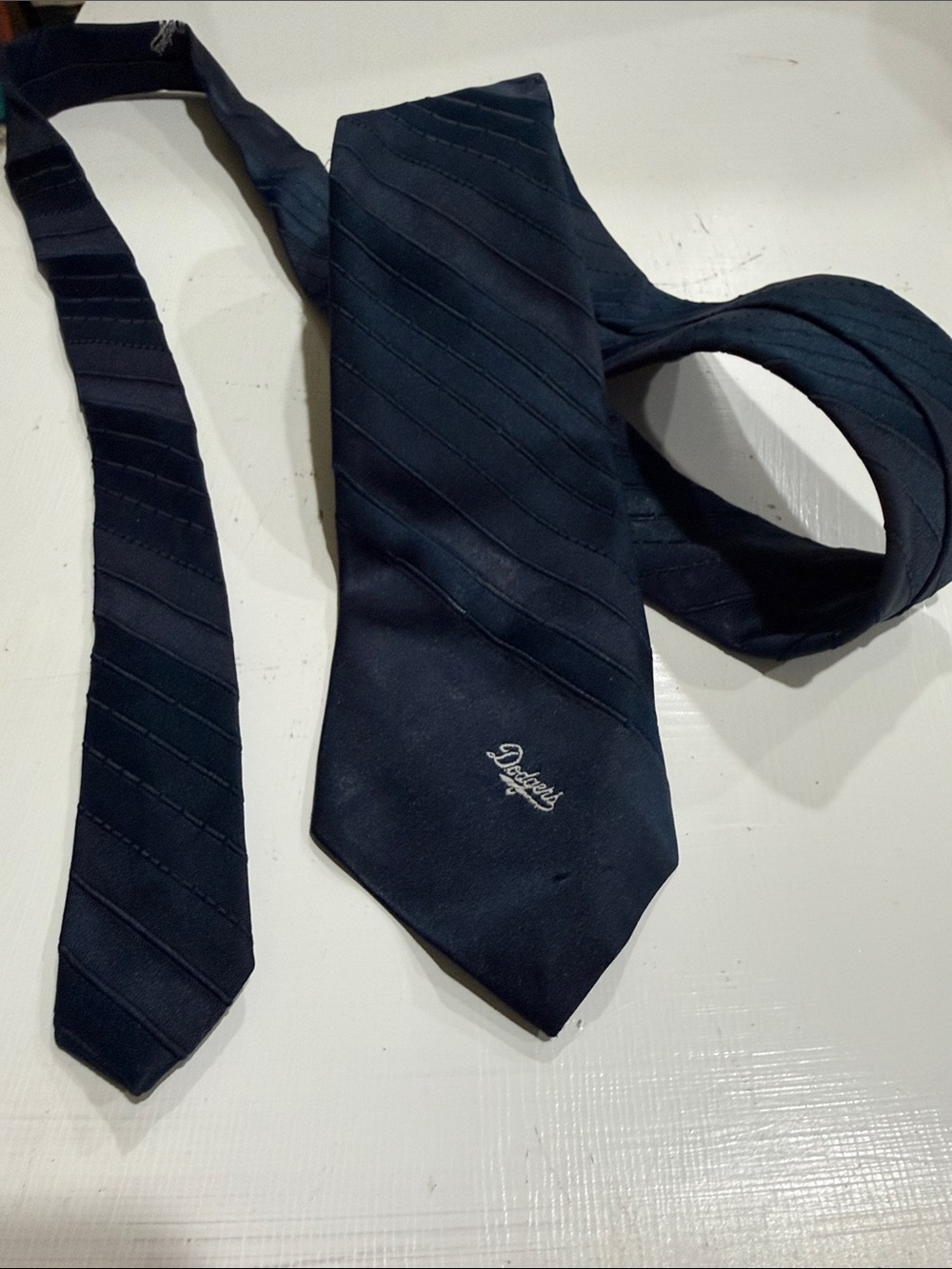 Vintage Dodgers Navy Blue Diagonal-Stripe Men's Tie